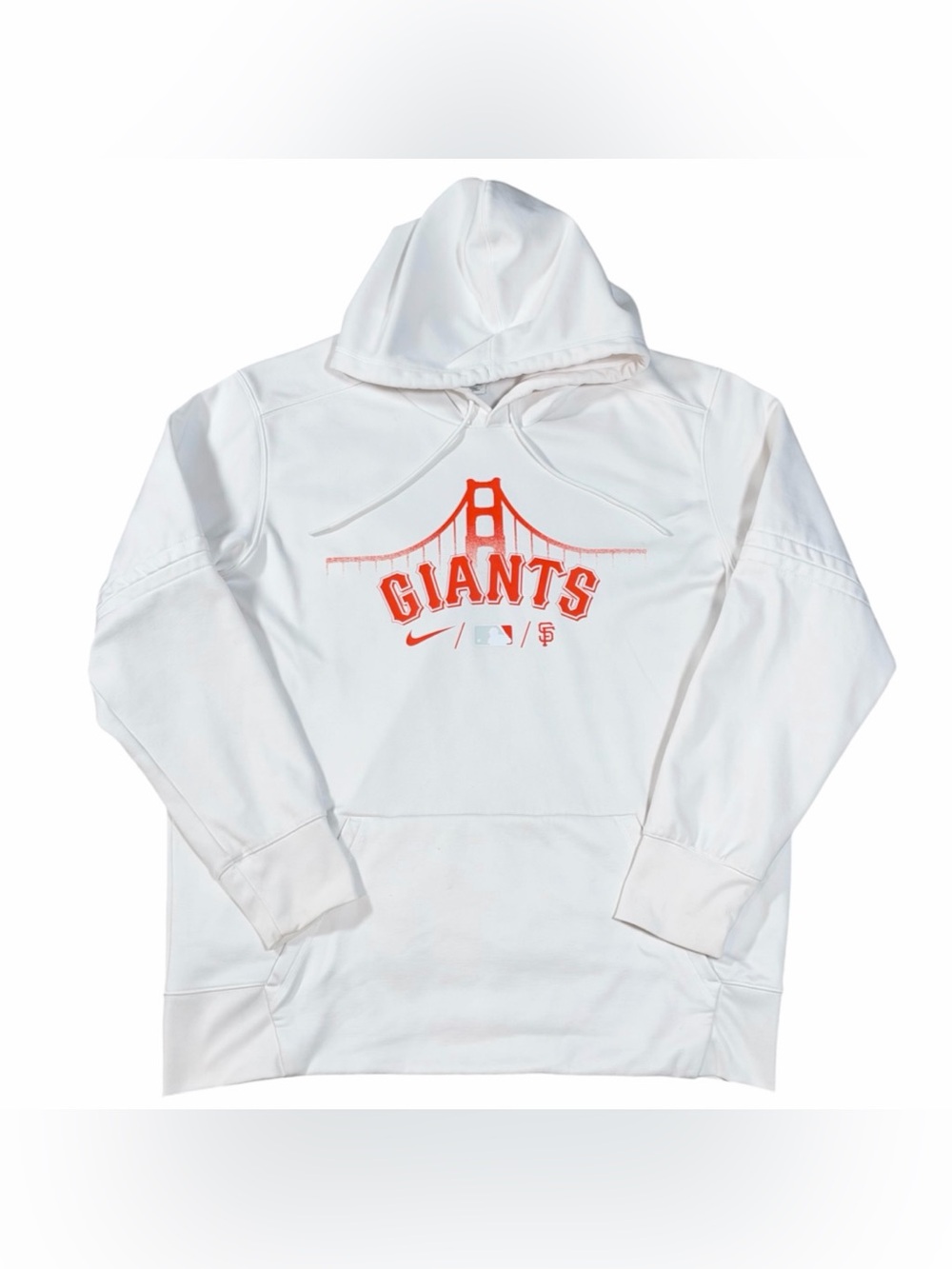 Nike San Francisco Giants City Connect Therma Hoodie Fleece Mens XL White Orange